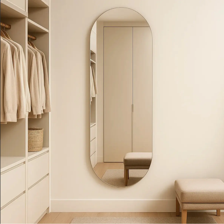 Espelho vertical Lopazzi 115 x 50 cm para quarto pequeno