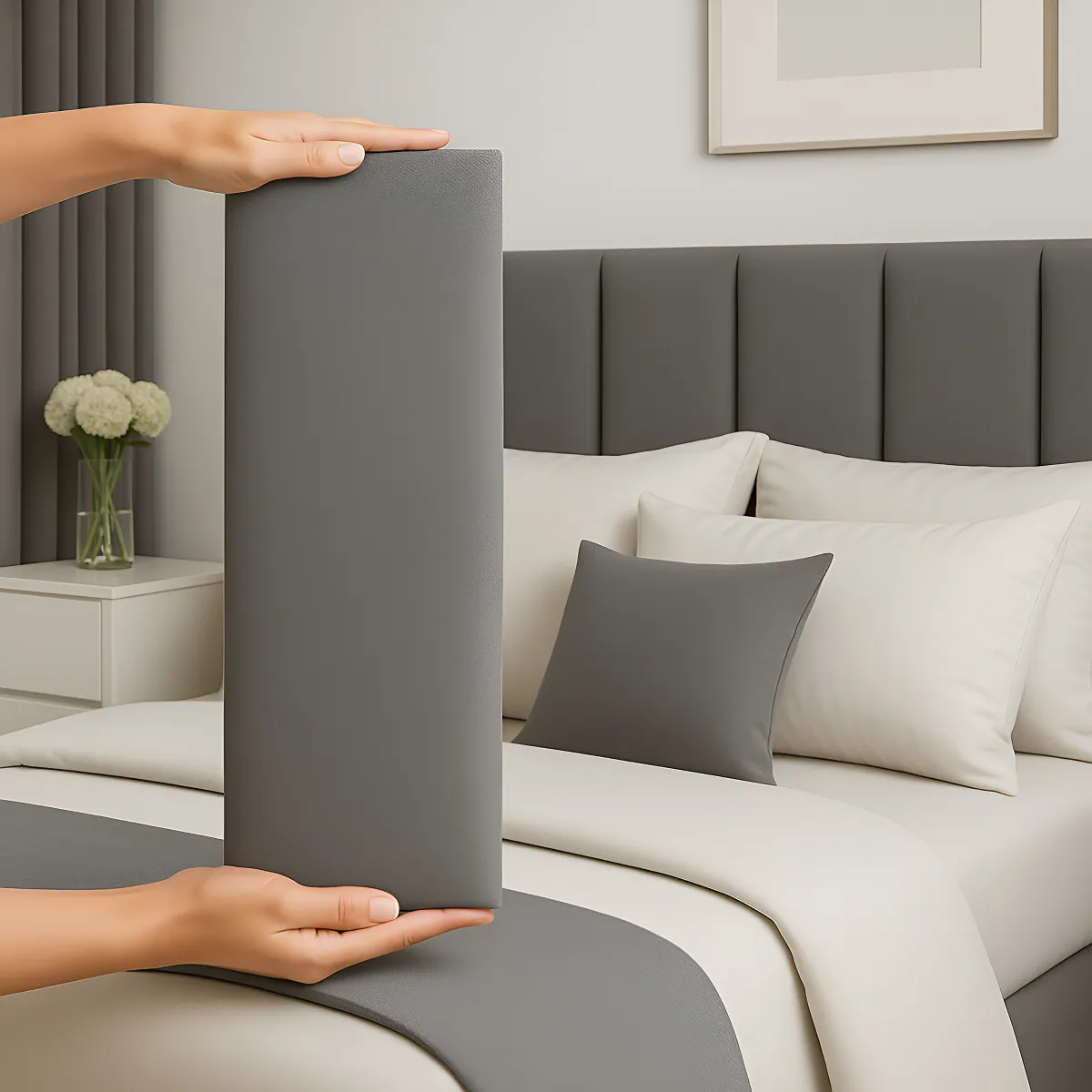 Cabeceira Queen Dubai 160 cm com 8 módulos para cama box