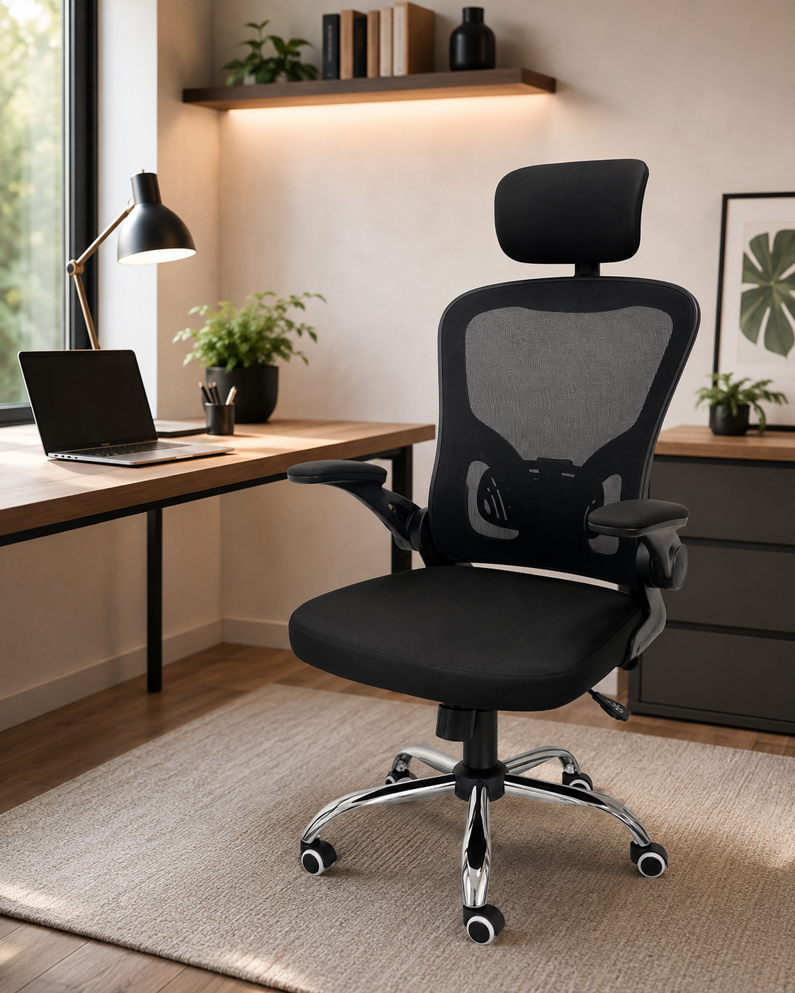 Cadeira de escritório B100 Boston preta em home office